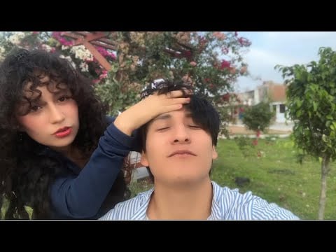 Asmr/en la calle, corte de pelo a desconocido