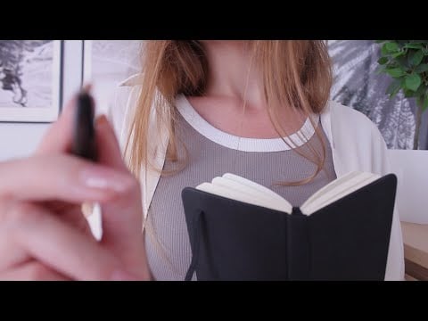 ASMR Note-Taking of Your Face ✍️ Writing on you, face touching (layered paper sounds, no talking)
