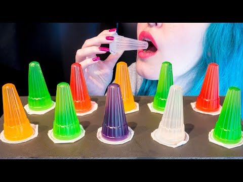 ASMR: Wobbly & Shaky Fruit Jello Cups | Thai Jello Dessert 🇹🇭 ~ Relaxing Eating Sound[No Talking|V]😻