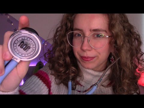 [ASMR] Friend examines you to practice 💜🌺 (whispered role-play) Partially Medically Accurate