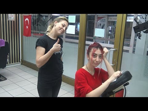 ASMR female chair energy massage & female back, elbow, arm, palm, neck, ear massage & bayan masajı