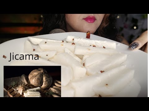 ASMR Comiendo Jicama con chile de árbol, limón y sal