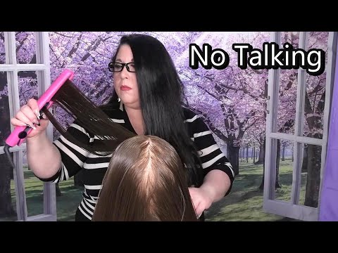 ASMR Hair Straightening Compilation (NO TALKING) Hair Salon Roleplay