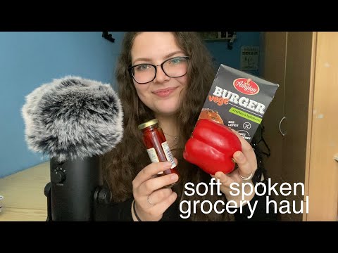 ASMR Soft Spoken Ramble (English) + Grocery Haul (Tapping & Scratching)🍎🍐