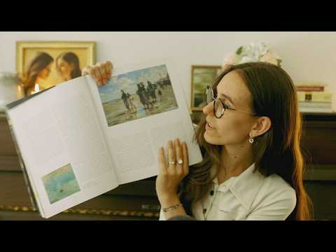 reading a french art book on american impressionism (asmr)