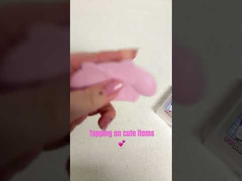 Tapping on cute items 🫶 #asmr #makeup #tinglysounds #sanrio #hellokitty