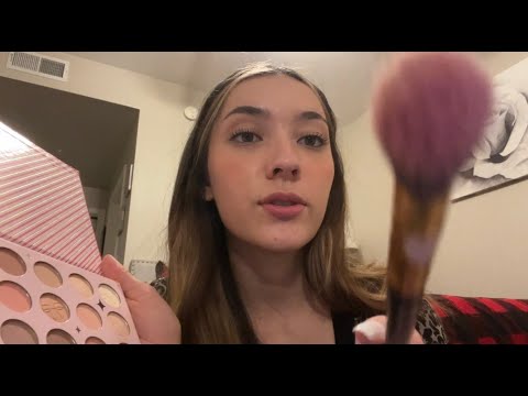 ASMR: doing your christmas makeup 💖🌲 (soft spoken, lofi)