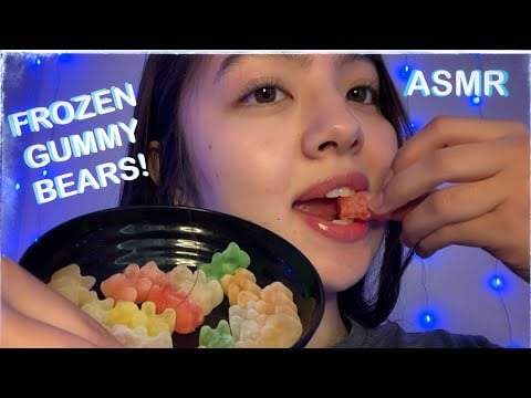 ASMR | Eating VIRAL Frozen Gummy Bears 🥶