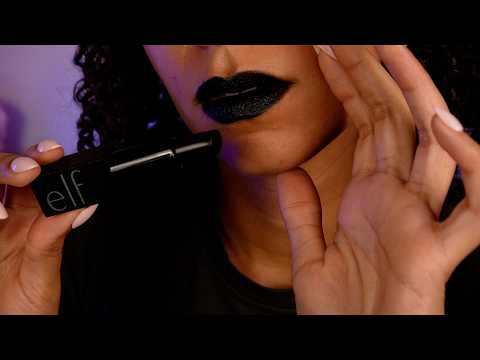 ASMR Trigger Words | Tracing Words w/ Black Lipstick (close whispers)