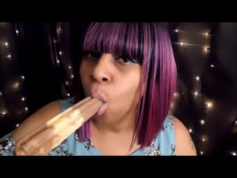 ASMR FUN EATING SOUNDS | Bomb Pop Banana Fudge Popsicle | mouth sounds asmr