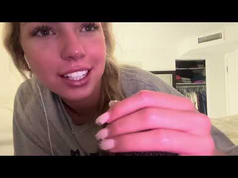 ASMR mouth & lotion sounds (hand movements, up close whispers & nail tapping) 