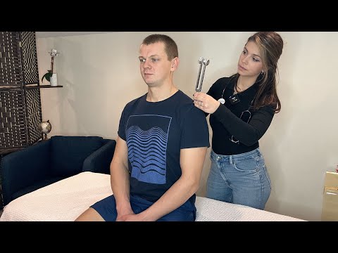 ASMR Head to Toe Sensory Exam Sharp or Dull | Unintentional ASMR | Real Person Full Back Adjustment