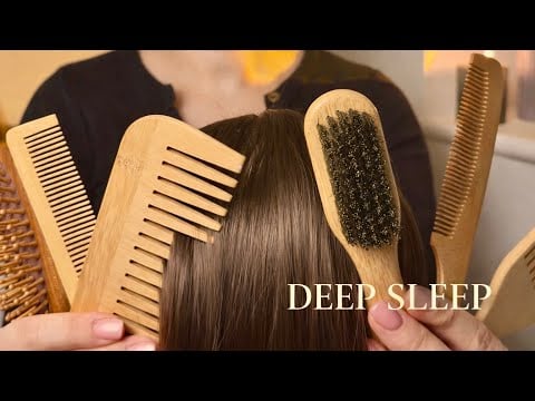 ASMR Wooden Hair Brushing Sounds for Deep Sleep & Stress Relief (No Talking) 