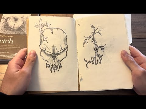 ASMR my first Sketchbook (whispered)