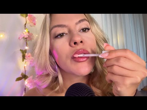 ASMR I Applied 50 Layers of Lip Gloss… 💄 + Gum Chewing