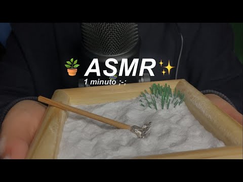 ASMR 🌱 1 minutinho relaxando no jardim zen pra você (─‿‿─)