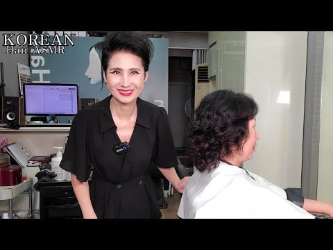 Korean hair salon ASMR visual and auditory activation #Oxsetting (inner perm) thick and elastic~