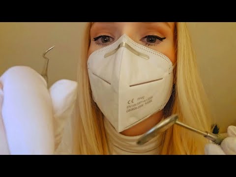 ASMR Dentist Dental Roleplay upclose face touching | soft spoken | gloves & mask