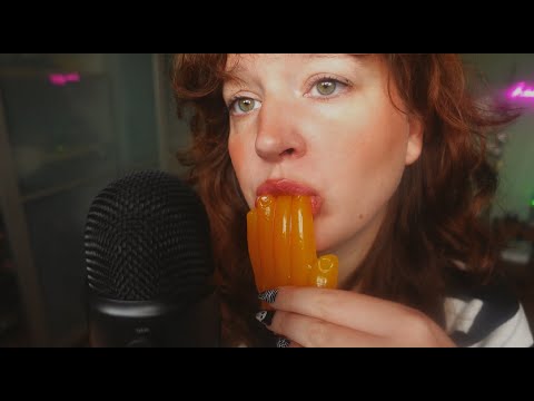 ASMR eating giant gummy, halloween edition  (candy eating, intense mouth sounds)