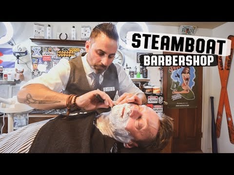 💈 Traditional Barber Shop Relaxing Straight Razor Hot Shave & Massage | Steamboat Barbershop