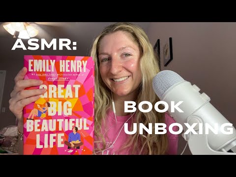 ASMR Emily Henry: Great Big Beautiful Life Book Unboxing with whispering and tapping!