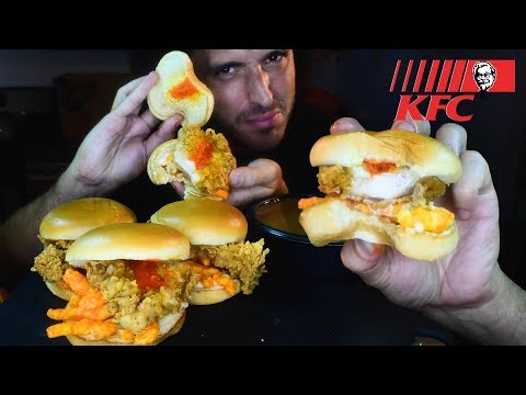 ASMR KFC CHEETOS CHICKEN SANDWICH with Gravy Dip! * No Talking * | Nomnomsammieboy