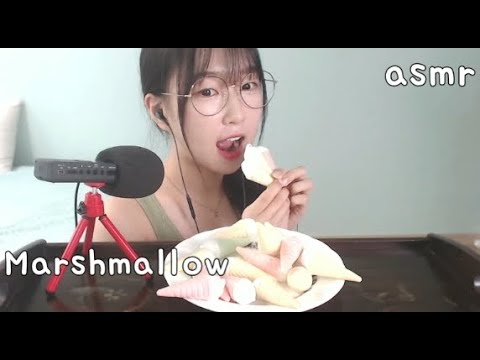 [ASMR] 노토킹 아이스크림 마쉬멜로우 먹방 Ice cream marshmallow real sound Mukbang アイスクリーム