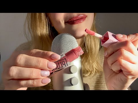 ASMR lipgloss application 💄100 % intense sounds and pumping 👄