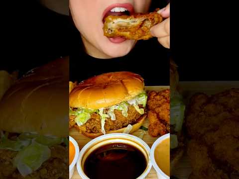 KFC CRISPY FRIED CHICKEN #asmr #chicken #food #eatingshow #crunchy