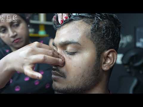 Lovely Relaxing Therapy From Indian Lady Barber | Head And Forehead Massage ASMR