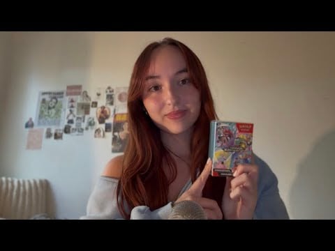 asmr opening journey together Pokémon packs 😻 whispered ramble, tapping