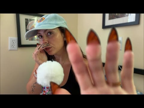 asmr/ CRISP whispers + LONG nails 🦋🧡