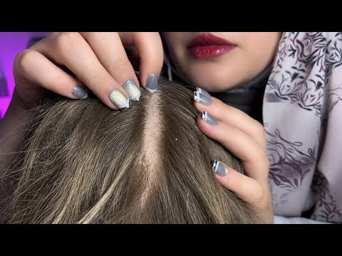 ASMR Close Up Scalp Scratching with Mouth Sounds for Deep Sleep