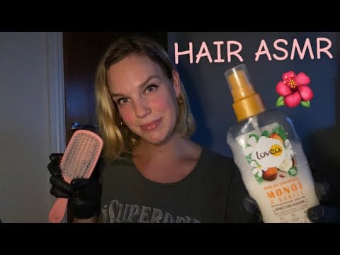 [ASMR] Fast & Aggressive Hair Detangling And Hair Brushing (Gloves, Brush Sounds, Spray Sounds)