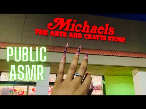 ASMR | PUBLIC TAPPING IN MICHAELS ART & CRAFTS | LONG NAILS TAPPING FOR MAXIMUM TINGLES
