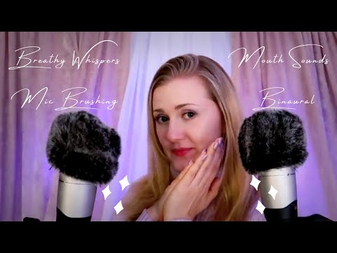 Gentle Whispering ASMR Breathy Whispers Overload Compilation | Mic Brushing, Mouth Sounds, Binaural