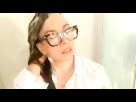 ASMR: The Wet Look Secretary - Wetclothes - hair wash - shampoo - shower sounds 