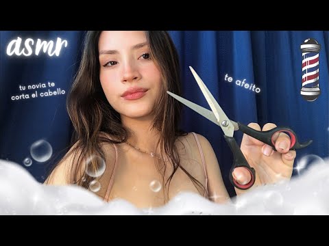 💈✂️ ASMR Tu novia te corta y afeita | Roleplay 💈 BARBERSHOP 💈 ✂️| Atención personal