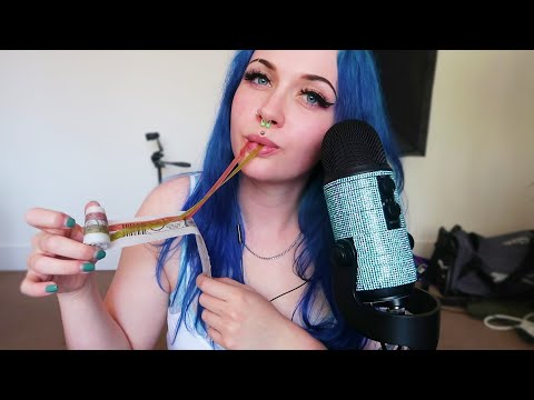 ASMR Chewy Fruit Winder Eating & TINGLY Paper Crinkles (EATING SOUNDS)