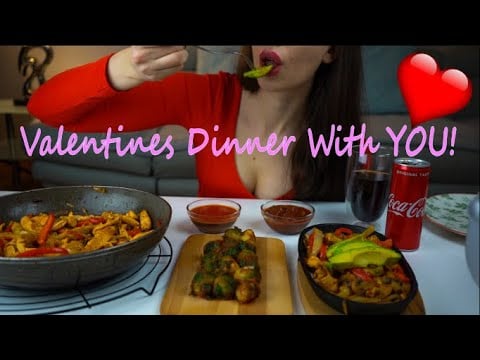 ASMR | Valentines Dinner With You!  | EATING FAJITAS | No Talking | Lady M. ASMR