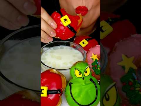 Grinch Krispy Kreme Donuts #asmr #donut #sweets #food #shorts