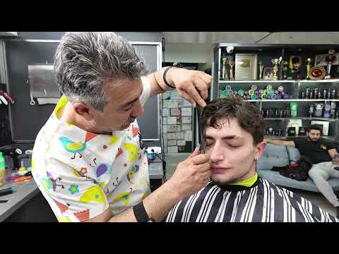 ASMR Shoulder Massage for Deep Sleep |HAIR AND BEARD TRIMMING, BACK AND SEAT MASSAGE AND SKIN CARE