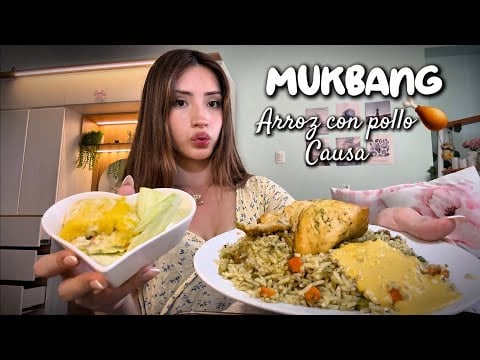 ASMR MUKBANG ARROZ con POLLO & CAUSA PERUANA 🍗🇵🇪 asmr comiendo