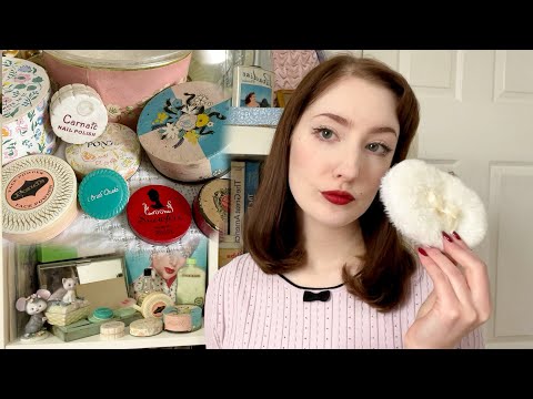 ASMR ~ vintage makeup haul 1930’s, 40’s and 50’s ~ tapping and whispers 🎀