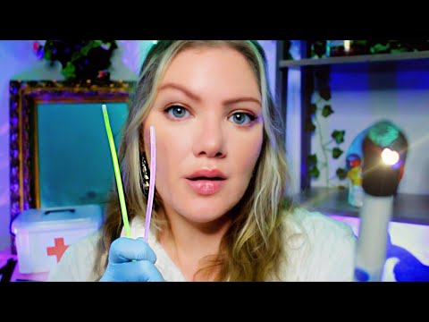 ASMR TMI Doctor Medical Exam, Otoscope, Ear Cleaning, Eyes, Orbital Exam