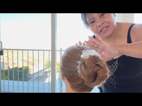 ASMR Wedding Hair STYLING | Slick Bun, with Accessories & Hair Fixing - Finishing Touches 😴