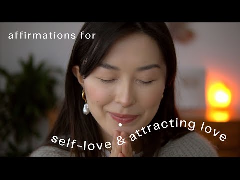 ASMR affirmations for self love & attracting love w/ face touching and hand movements