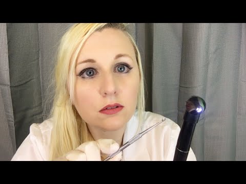 ASMR Binaural Ear Examination | Close Up Pen Light Gloves