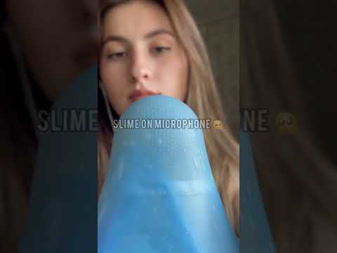 Asmr slime on microphone