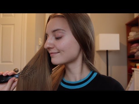[ASMR] Hair Brushing + A Mini Scalp Massage - Whispered